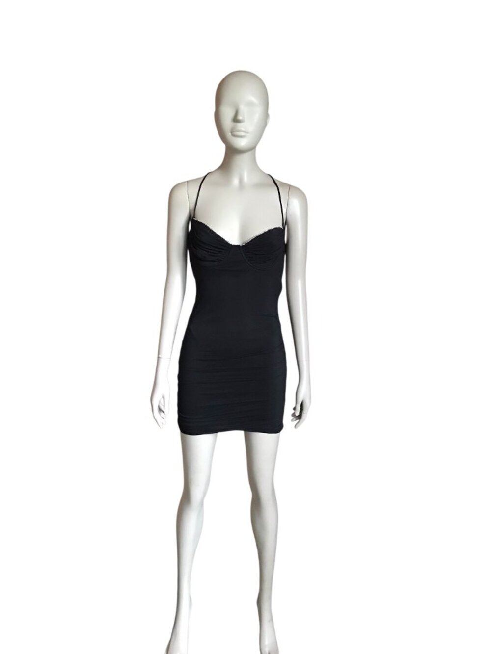 Lucy in the Sky Black and Silver Rhinestone Mini Dress